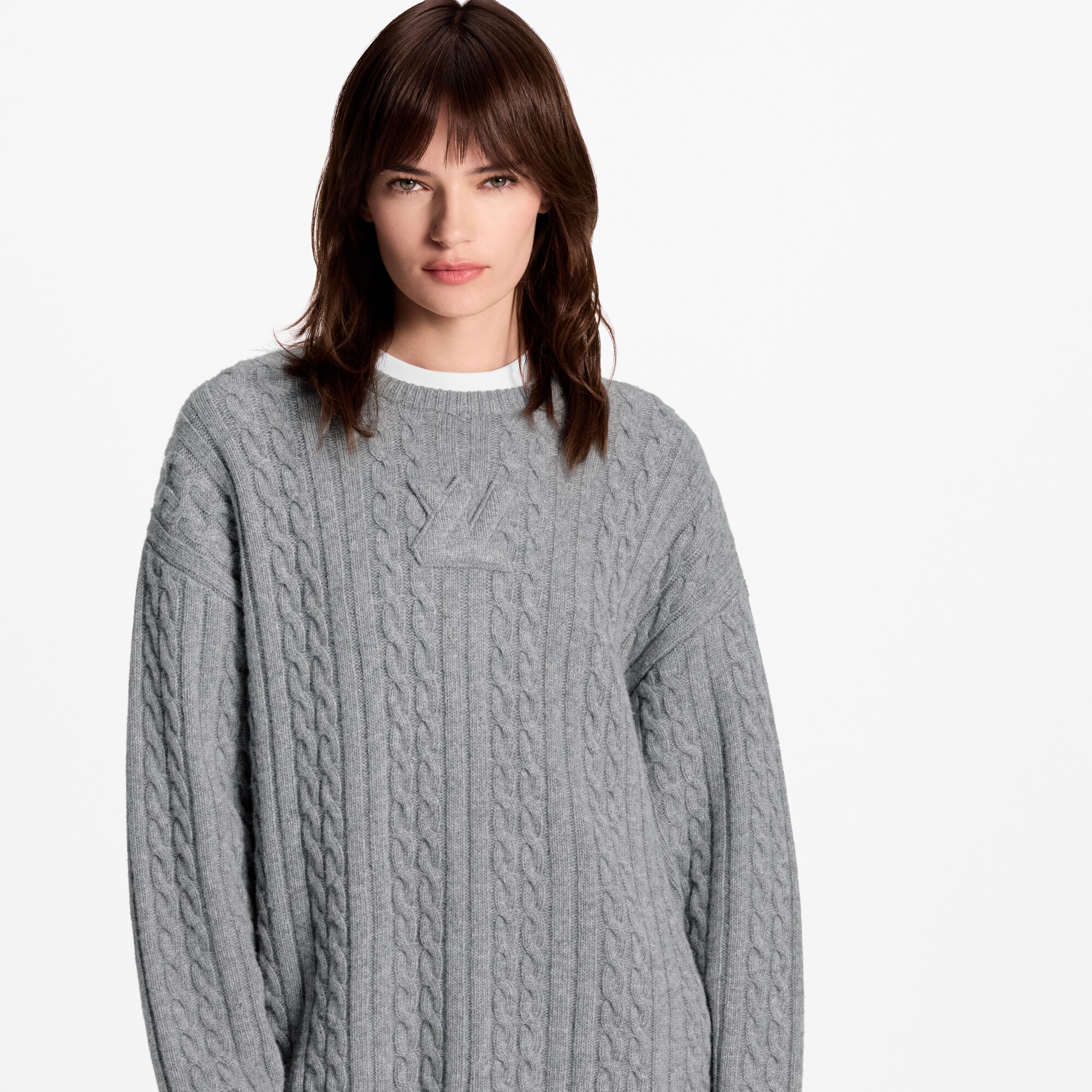トップス LOUIS VUITTON knit sweater gray Signature Cable Knit Jumper - Luxury Grey | LOUIS VUITTON
